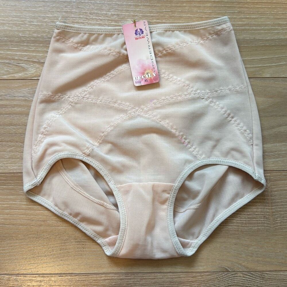 New‎ vintage lingerie tummy control shapewear panty cream white size xl   Unsure